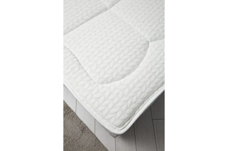 Dubbelmadrass, Bas & Huvudgavel Subato Set Grå - 160 x 125 x 200 cm - Möbler - Säng - Komplett sängpaket