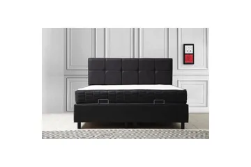 Dubbelmadrass, Bas & Huvudgavel Sudalmuni set antracit - 160 x 114 x 200 cm - Möbler - Säng - Komplett sängpaket