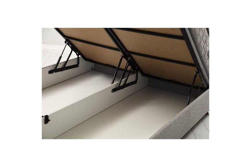 Dubbelmadrass, Bas & Huvudgavel Sudalmuni Set Ljusgrå - 150 x 107 x 204 cm - Möbler - Säng - Komplett sängpaket