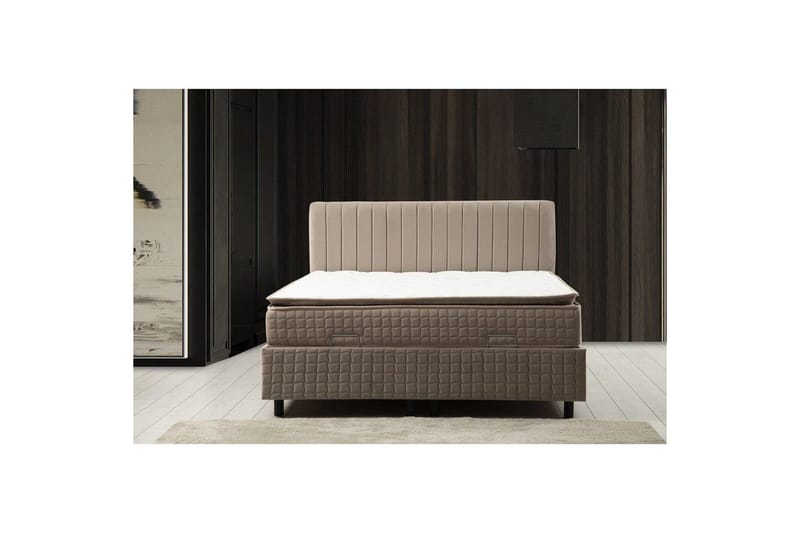 Dubbelmadrass, Bas & Huvudgavel Sudamal Set Brun - 140 x 114 x 200 cm - Möbler - Säng - Komplett sängpaket