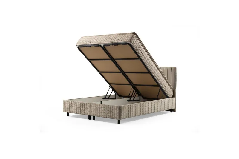 Dubbelmadrass, Bas & Huvudgavel Sudamal Set Brun - 150 x 114 x 200 cm - Möbler - Säng - Komplett sängpaket