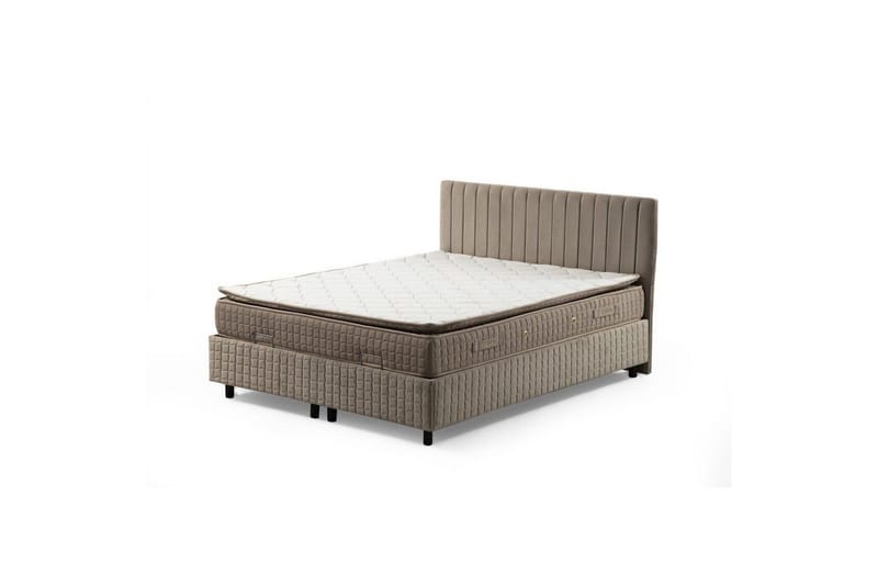 Dubbelmadrass, Bas & Huvudgavel Sudamal Set Brun - 150 x 114 x 200 cm - Möbler - Säng - Komplett sängpaket