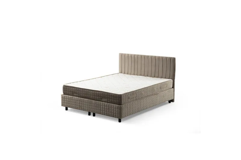 Dubbelmadrass, Bas & Huvudgavel Sudamal Set Brun, 150 x 114 x 200 cm