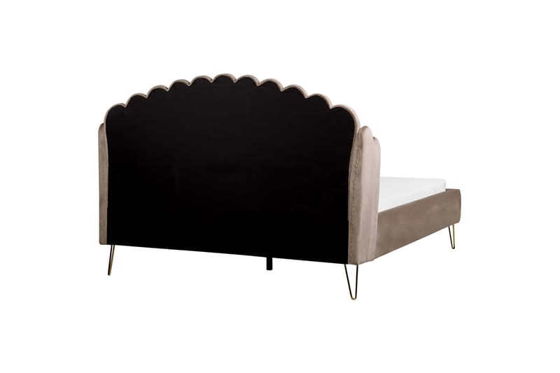 Dubbelsäng 160 x 200 cm sammet taupe AMBILLOU - Möbler - Säng - Sängram & sängstomme