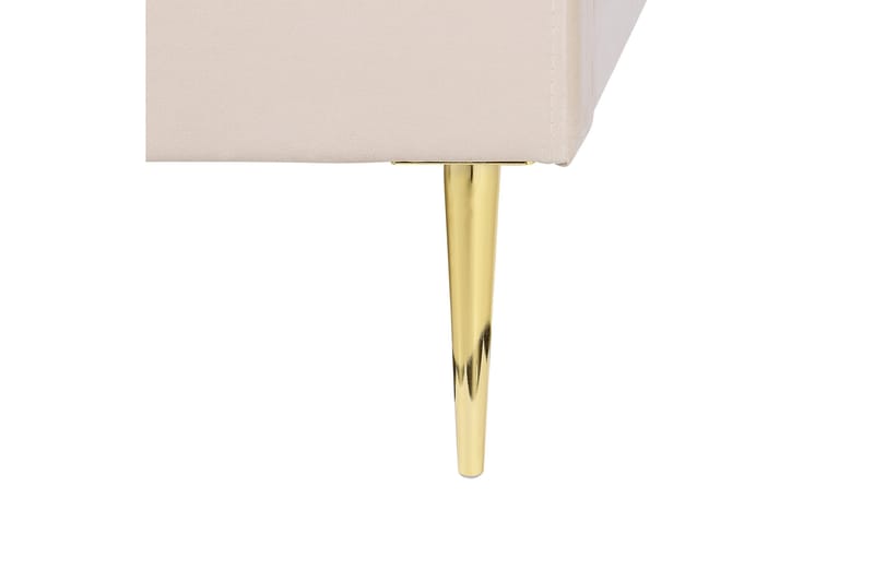 Dubbelsäng av sammet 140 x 200 Beige FLAYAT - Möbler - Säng - Sängram & sängstomme