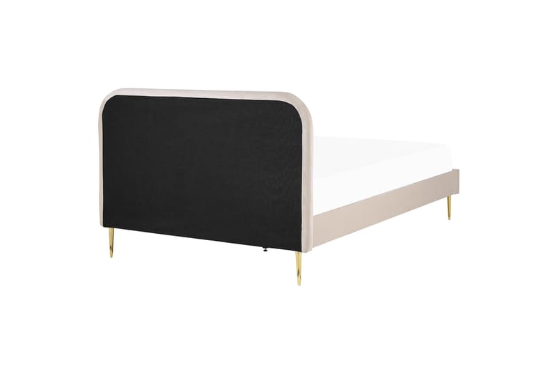 Dubbelsäng av sammet 140 x 200 Beige FLAYAT - Möbler - Säng - Sängram & sängstomme