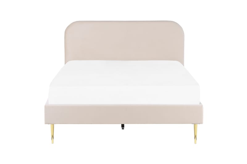 Dubbelsäng av sammet 140 x 200 Beige FLAYAT - Möbler - Säng - Sängram & sängstomme