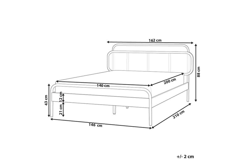 Dubbelsäng Boussicourt med lamellram 140x200 cm - 140x200 cm - Möbler - Säng - Ramsäng
