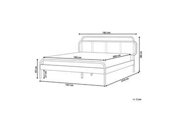 Dubbelsäng Boussicourt med lamellram 160x200 cm - 160x200 cm - Möbler - Säng - Sängram & sängstomme