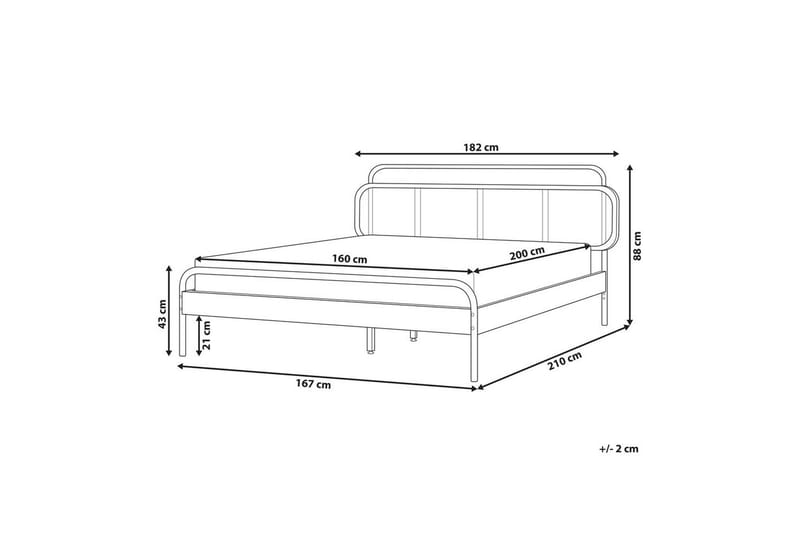 Dubbelsäng Boussicourt med lamellram 160x200 cm - 160x200 cm - Möbler - Säng - Dubbelsäng