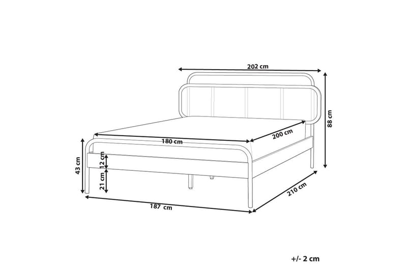 Dubbelsäng Boussicourt med lamellram 180x200 cm - 180x200 cm - Möbler - Säng - Dubbelsäng