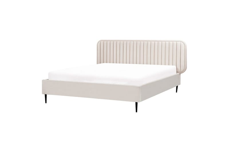 Dubbelsäng Brin med lamellram Beige-Svart, 160x200 cm, Beige-Svart, 160x200 cm