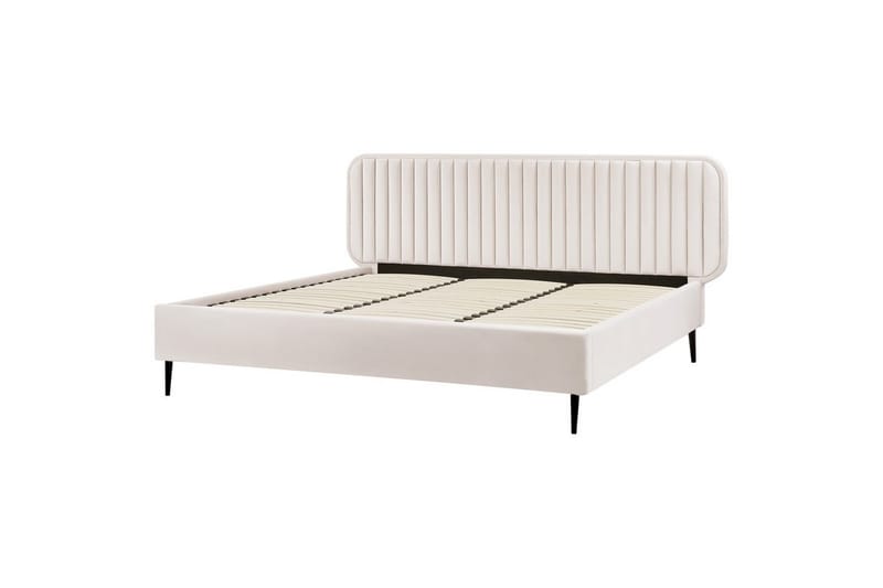 Dubbelsäng Brin med lamellram Beige-Svart, 180x200 cm - Beige-Svart, 180x200 cm - Möbler - Säng - Sängram & sängstomme