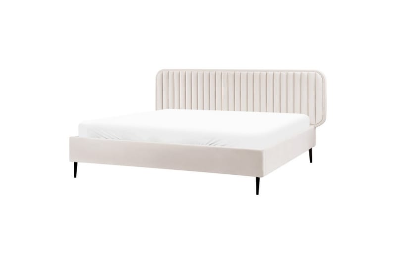 Dubbelsäng Brin med lamellram Beige-Svart, 180x200 cm, Beige-Svart, 180x200 cm