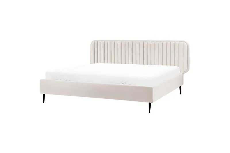 Dubbelsäng Brin med lamellram Beige-Svart, 180x200 cm, Beige-Svart, 180x200 cm