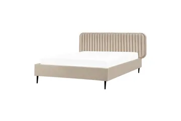 Dubbelsäng Brin med lamellram Taupe-Svart, 140x200 cm