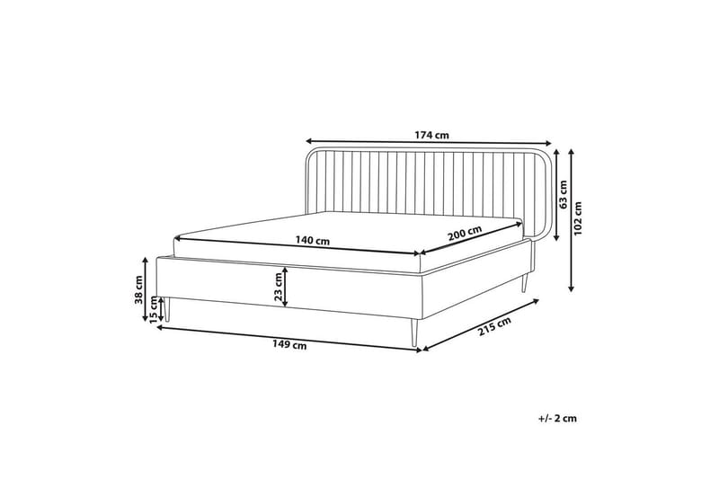 Dubbelsäng Brin med lamellram Taupe-Svart, 140x200 cm - Taupe-Svart, 140x200 cm - Möbler - Säng - Sängram & sängstomme