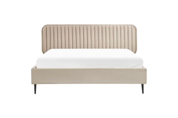 Dubbelsäng Brin med lamellram Taupe-Svart, 160x200 cm - Taupe-Svart, 160x200 cm - Möbler - Säng - Sängram & sängstomme