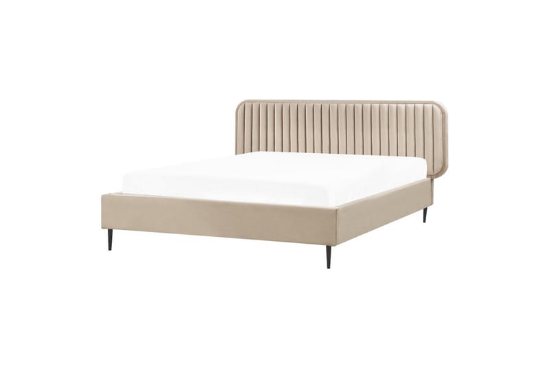 Dubbelsäng Brin med lamellram Taupe-Svart, 160x200 cm - Taupe-Svart, 160x200 cm - Möbler - Säng - Sängram & sängstomme