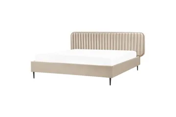 Dubbelsäng Brin med lamellram Taupe-Svart, 180x200 cm