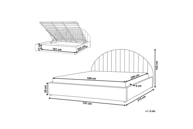 Dubbelsäng Chadenet med förvaring 180x200 cm - 180x200 cm - Möbler - Säng - Sängram & sängstomme
