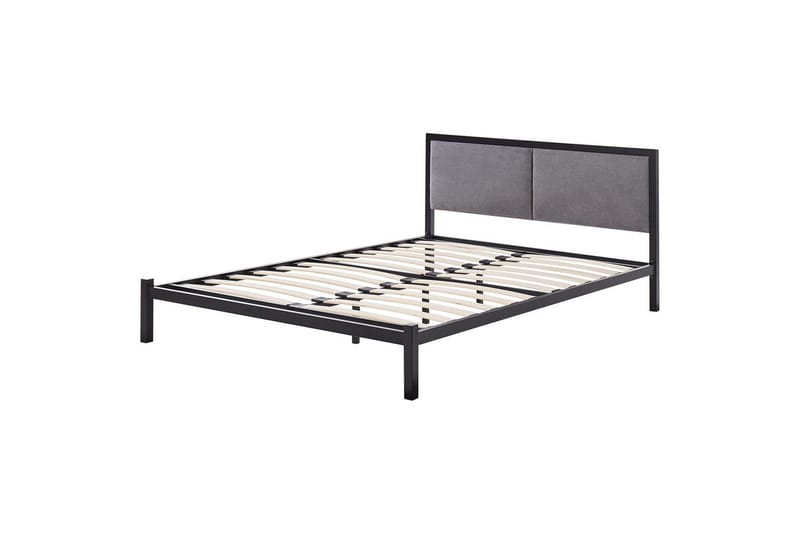 Dubbelsäng Clamart med lamellram Svart-Grå, 140x200 cm - Svart-Grå, 140x200 cm - Möbler - Säng - Dubbelsäng