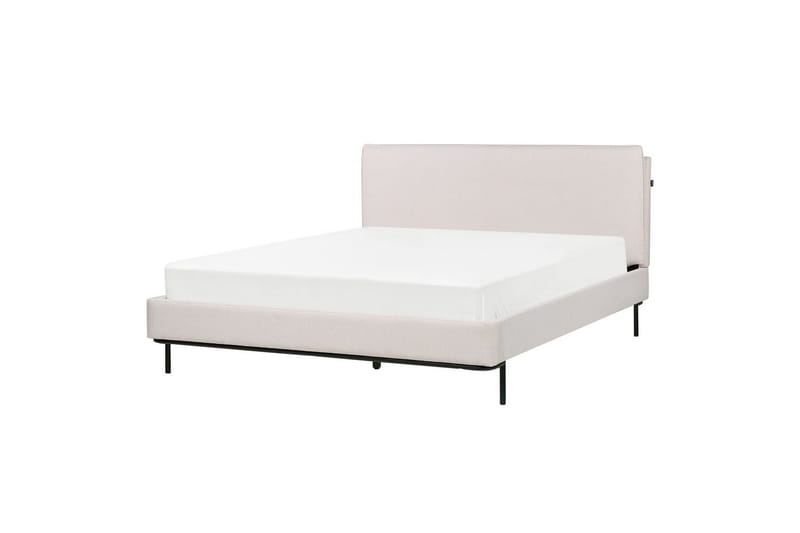 Dubbelsäng Corio med lamellram Beige-Svart, 160x200 cm - Beige-Svart, 160x200 cm - Möbler - Säng - Ramsäng
