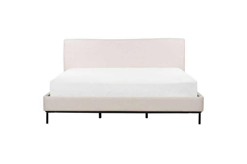 Dubbelsäng Corio med lamellram Beige-Svart, 180x200 cm - Beige-Svart, 180x200 cm - Möbler - Säng - Dubbelsäng