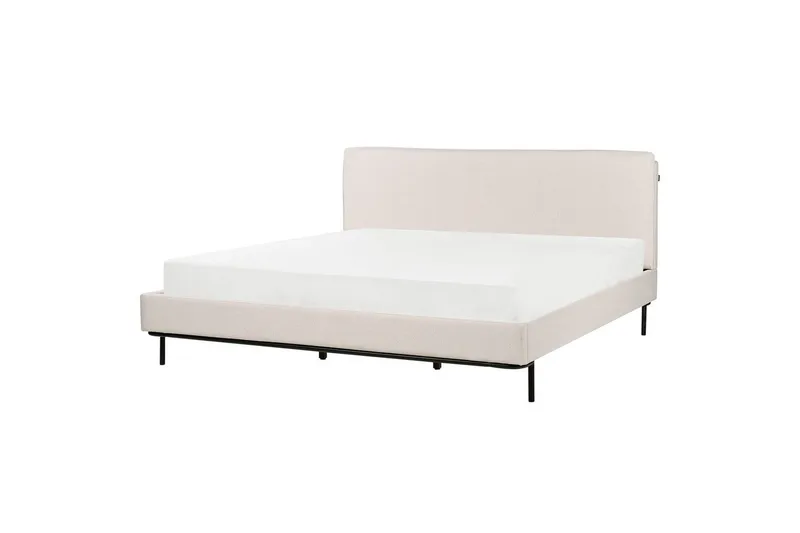 Dubbelsäng Corio med lamellram Beige-Svart, 180x200 cm, Beige-Svart, 180x200 cm