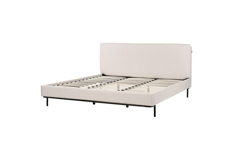 Dubbelsäng Corio med lamellram Beige-Svart, 180x200 cm - Beige-Svart, 180x200 cm - Möbler - Säng - Dubbelsäng