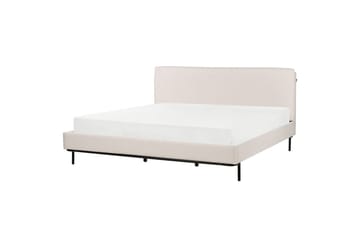 Dubbelsäng Corio med lamellram Beige-Svart, 180x200 cm