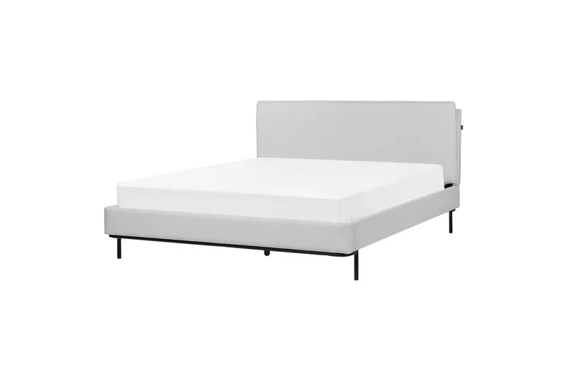 Dubbelsäng Corio med lamellram Grå-Svart, 160x200 cm - Grå-Svart, 160x200 cm - Möbler - Säng - Dubbelsäng