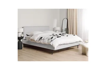 Dubbelsäng Corio med lamellram Grå-Svart, 160x200 cm - Grå-Svart, 160x200 cm - Möbler - Säng - Dubbelsäng