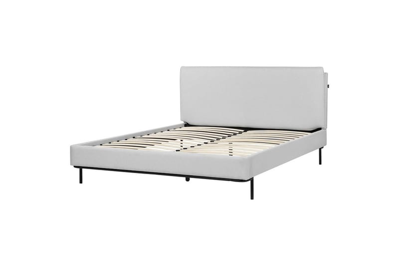 Dubbelsäng Corio med lamellram Grå-Svart, 160x200 cm - Grå-Svart, 160x200 cm - Möbler - Säng - Sängram & sängstomme