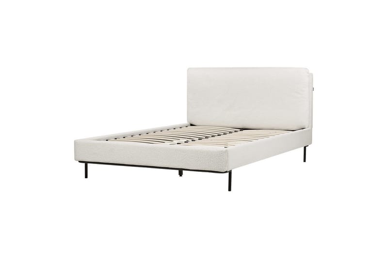 Dubbelsäng Corio med lamellram Vit-Svart, 140x200 cm - Vit-Svart, 140x200 cm - Möbler - Säng - Dubbelsäng