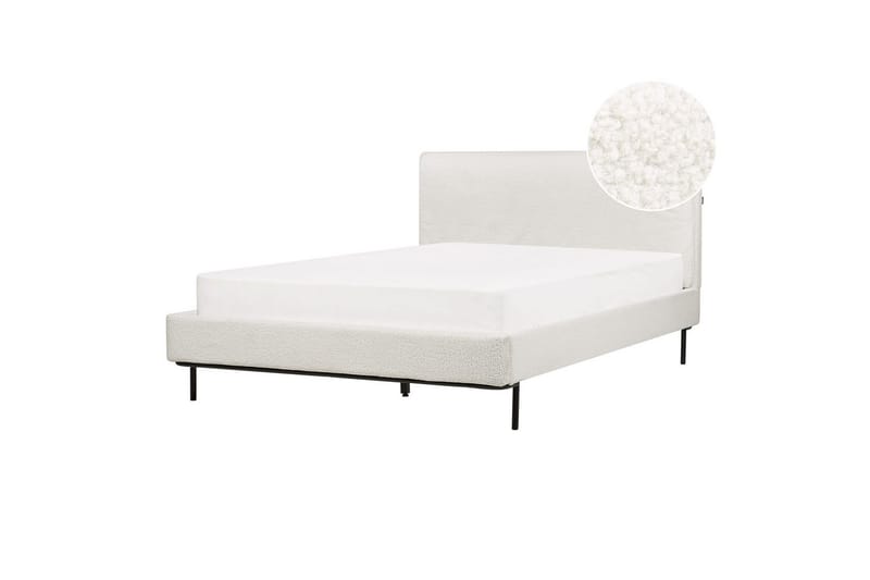 Dubbelsäng Corio med lamellram Vit-Svart, 140x200 cm - Vit-Svart, 140x200 cm - Möbler - Säng - Ramsäng