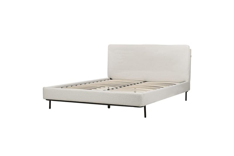 Dubbelsäng Corio med lamellram Vit-Svart, 160x200 cm - Vit-Svart, 160x200 cm - Möbler - Säng - Dubbelsäng