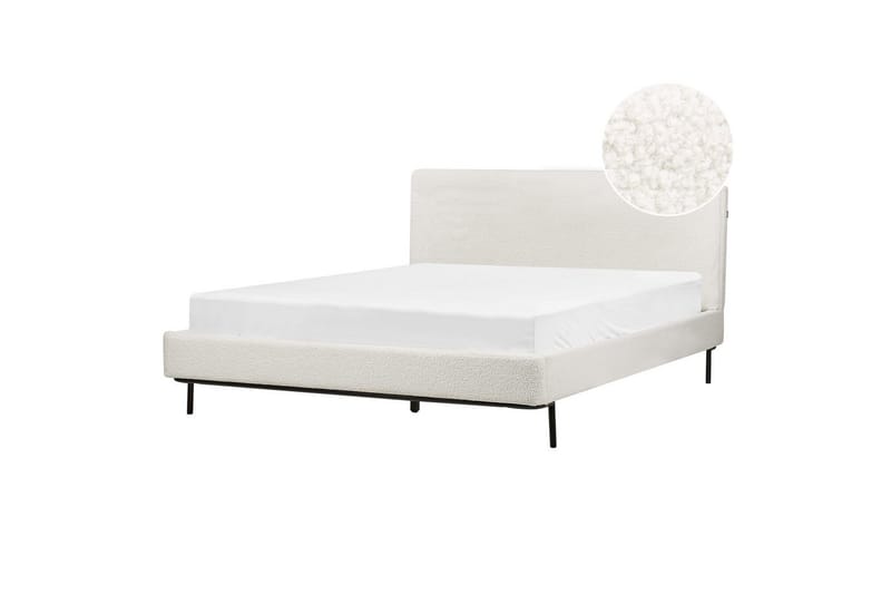 Dubbelsäng Corio med lamellram Vit-Svart, 160x200 cm - Vit-Svart, 160x200 cm - Möbler - Säng - Ramsäng