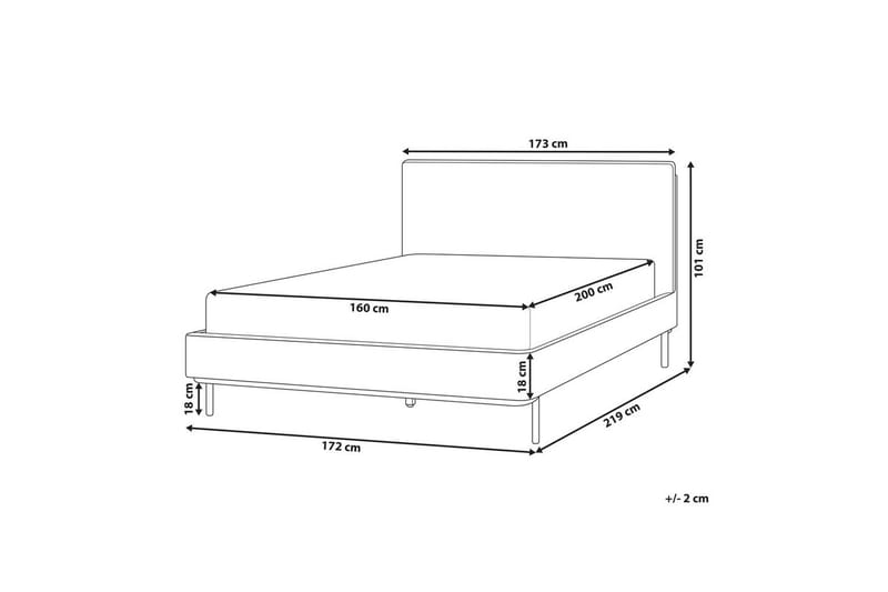Dubbelsäng Corio med lamellram Vit-Svart, 160x200 cm - Vit-Svart, 160x200 cm - Möbler - Säng - Dubbelsäng