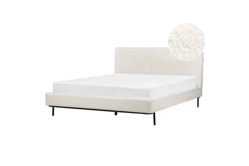 Dubbelsäng Corio med lamellram Vit-Svart, 160x200 cm, Vit-Svart, 160x200 cm