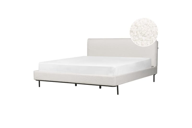 Dubbelsäng Corio med lamellram Vit-Svart, 180x200 cm - Vit-Svart, 180x200 cm - Möbler - Säng - Dubbelsäng