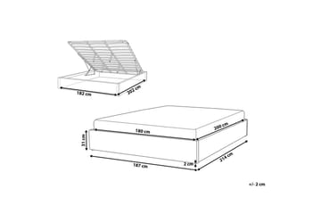 Dubbelsäng Dinan med lamellram Vit, 180x200 cm - Vit, 180x200 cm - Möbler - Säng - Sängram & sängstomme