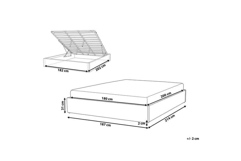 Dubbelsäng Dinan med lamellram Vit, 180x200 cm - Vit, 180x200 cm - Möbler - Säng - Sängram & sängstomme