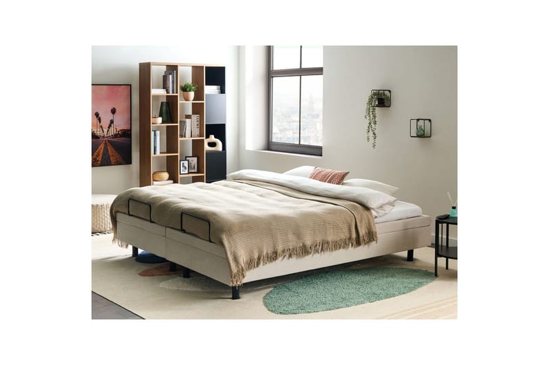 Dubbelsäng Duke II Beige-Svart, 180x200 cm - Beige-Svart, 180x200 cm - Möbler - Säng - Komplett sängpaket