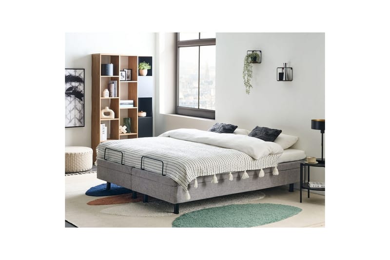 Dubbelsäng Duke II Grå-Svart, 160x200 cm - Grå-Svart, 160x200 cm - Möbler - Säng - Komplett sängpaket