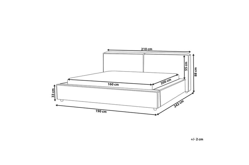 Dubbelsäng Linards med lamellram Brun-Svart, 160x200 cm - Brun-Svart, 160x200 cm - Möbler - Säng - Sängram & sängstomme
