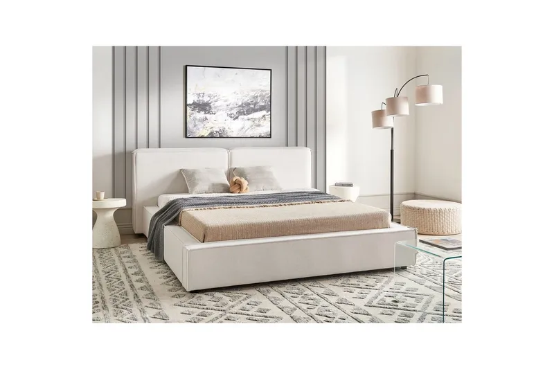 Dubbelsäng Linards med lamellram Vit, 160x200 cm - Vit, 160x200 cm - Möbler - Säng - Sängram & sängstomme