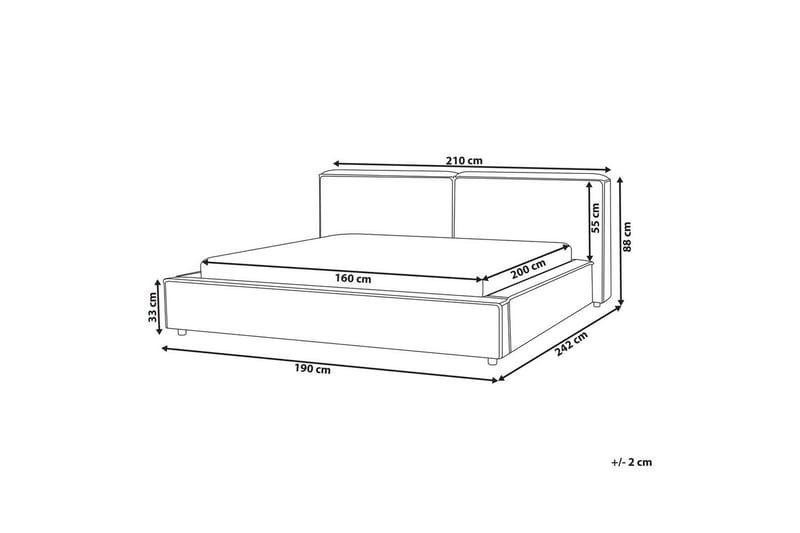 Dubbelsäng Linards med lamellram Vit, 160x200 cm - Vit, 160x200 cm - Möbler - Säng - Sängram & sängstomme