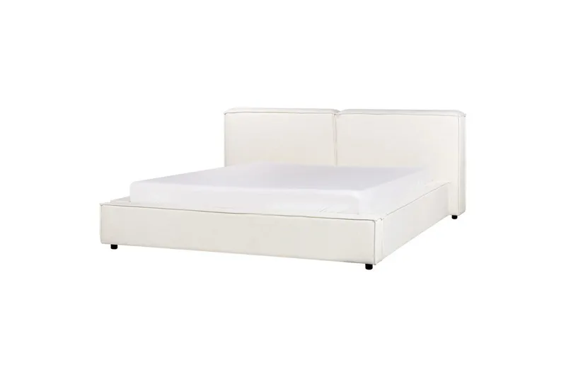 Dubbelsäng Linards med lamellram Vit-Svart, 180x200 cm, Vit-Svart, 180x200 cm