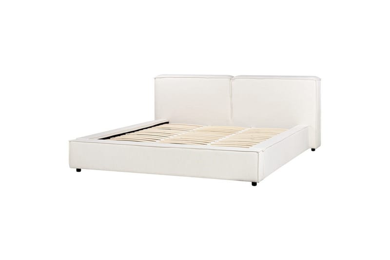Dubbelsäng Linards med lamellram Vit-Svart, 180x200 cm - Vit-Svart, 180x200 cm - Möbler - Säng - Sängram & sängstomme
